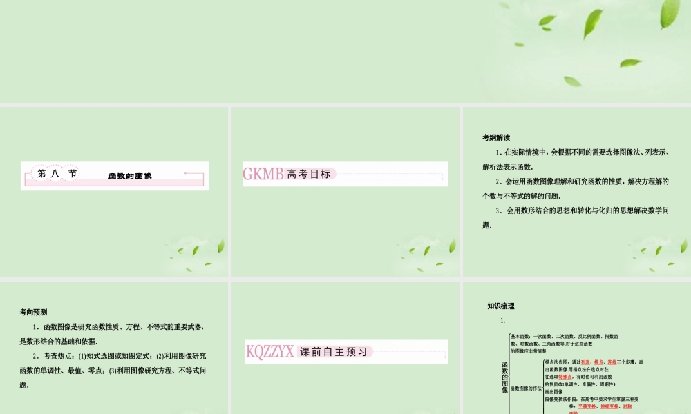 高考数学总复习 2-8函数的图像课件 北师大版 课件