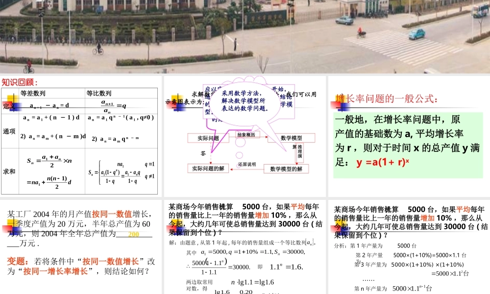 高中数学：(数列的应用2)课件(苏教版必修5) 课件
