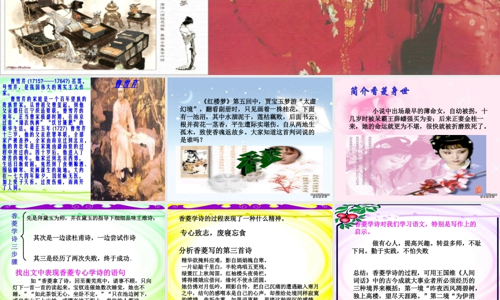 香菱学诗 人教版 课件