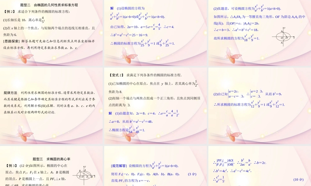 高中数学(212椭圆的简单几何性质)课件 新人教A版选修1-1 课件