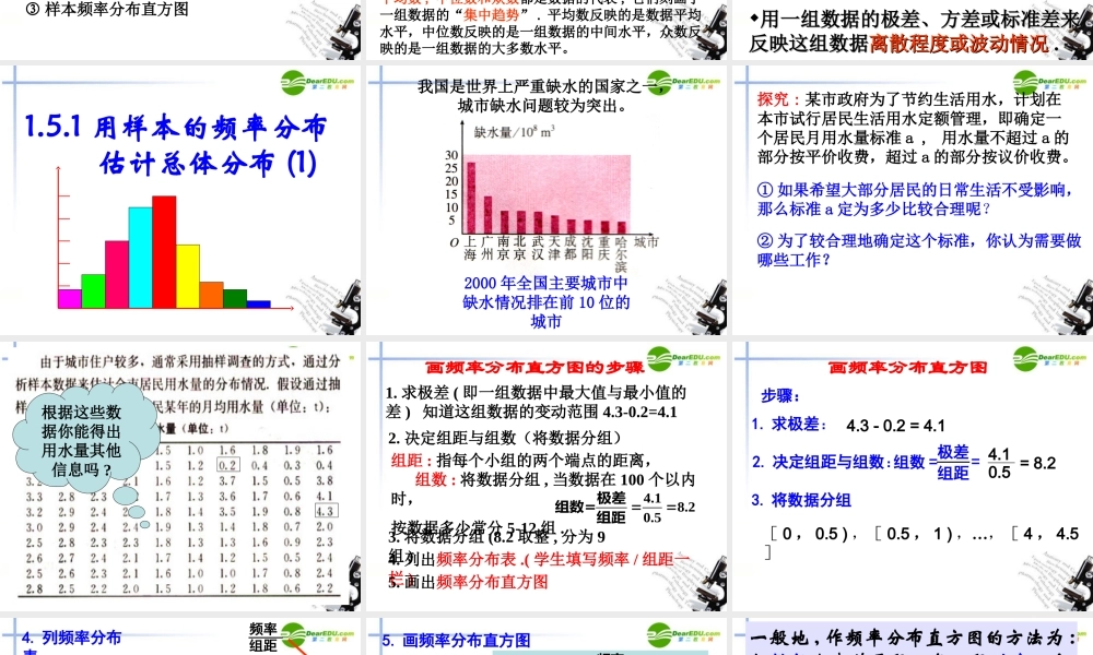 高中数学 用样本估计总体课件 北师大版必修3 课件