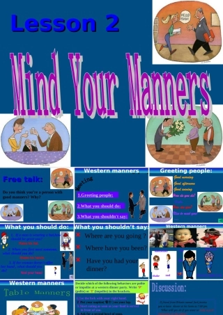 高中英语 Unit12 lesson2 Mind Your Manners课件 北师大版必修4
