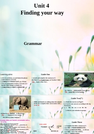 江苏省连云港市东海县七年级英语下册 Unit 4 Finding your way Grammar课件 (新版)牛津版 课件