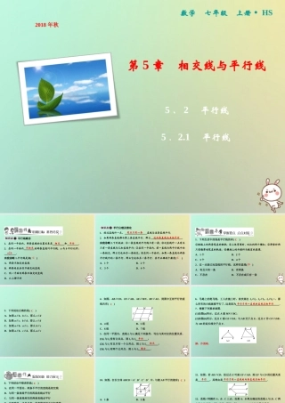 秋七年级数学上册 第5章 相交线与平行线 5.2.1 平行线课件 (新版)华东师大版 课件