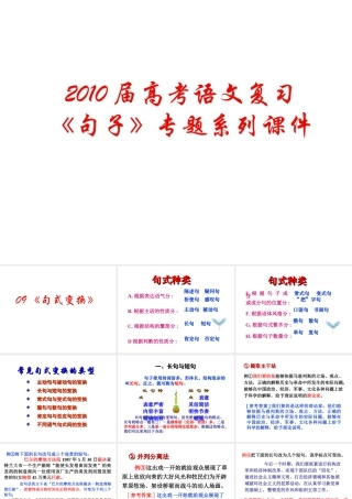 高中语文高考复习(语句)专题系列课件09(句式变换)人教版 课件