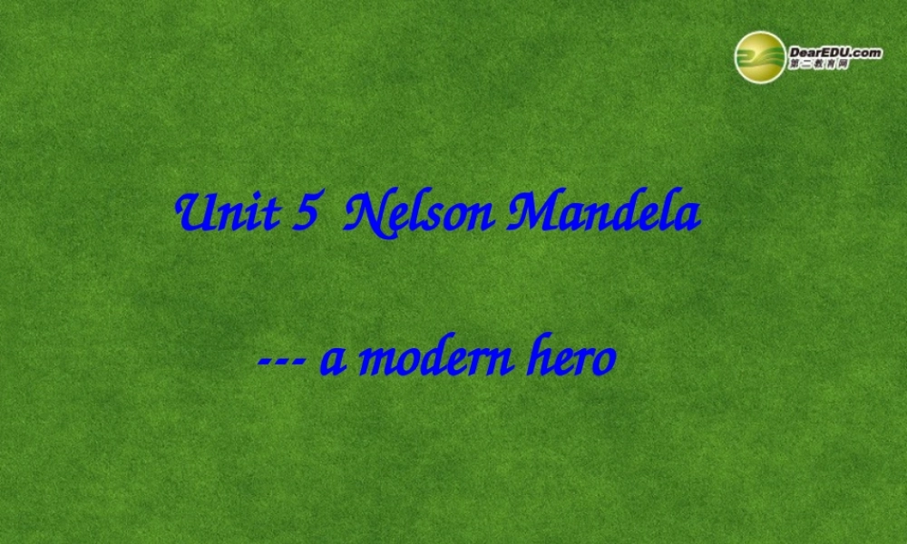 高中英语 Unit 5 Nelson Mandela a modern hero课件