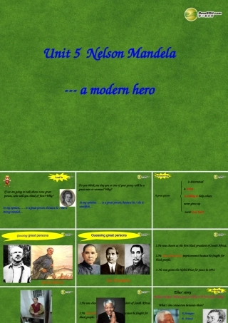 高中英语 Unit 5 Nelson Mandela a modern hero课件