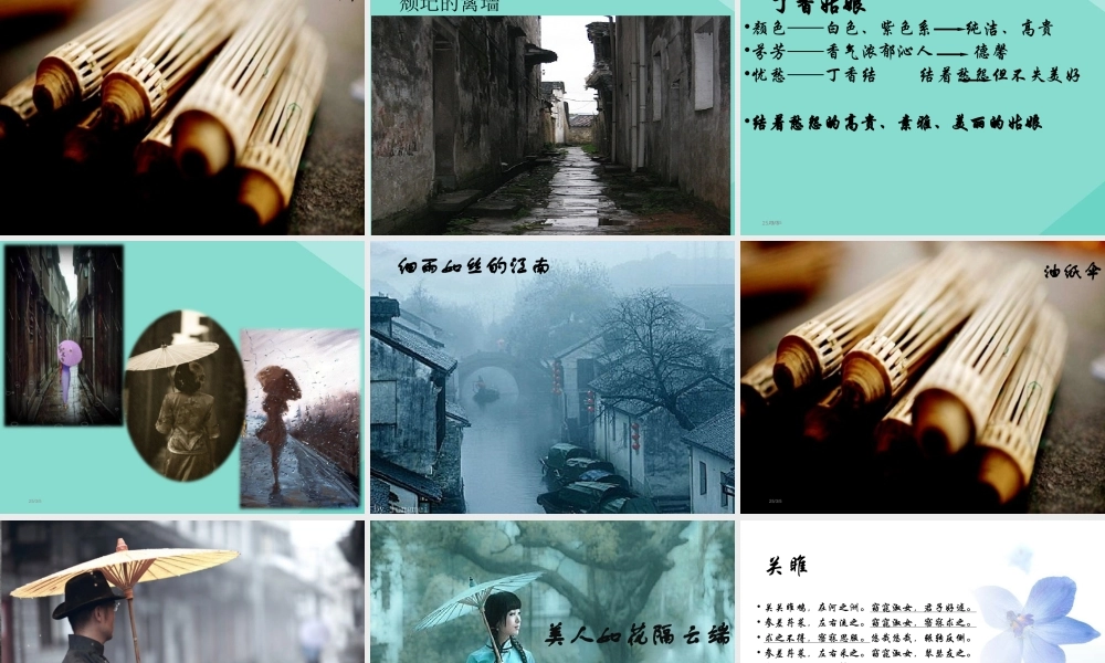 高中语文2诗两首雨巷共1课时课件新人教版必修1 课件