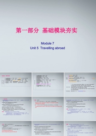 高考英语第一轮复习 第一部分课文 Module 7 Unit 5 Travelling abroad课件