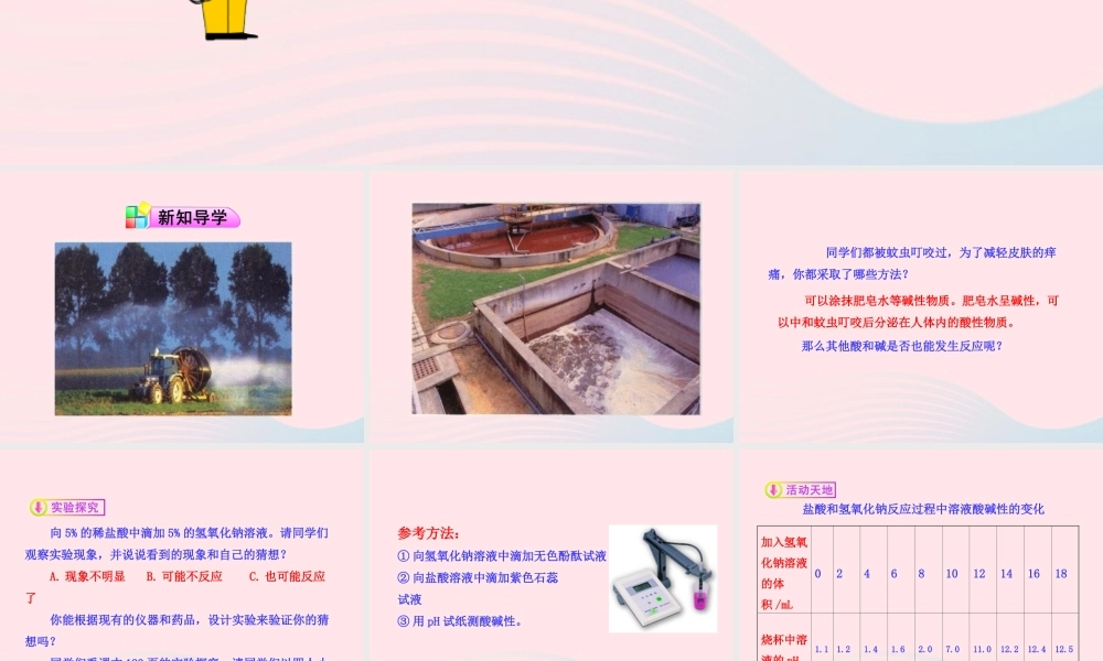 第二节  中和反应课件 九年级化学全册 第一单元 常见的酸和碱 第二节 中和反应课件+素材 鲁教版五四制