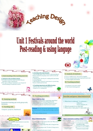 高中英语：unit 1 post-reading&using languge说课课件(新人教版必修3) 课件
