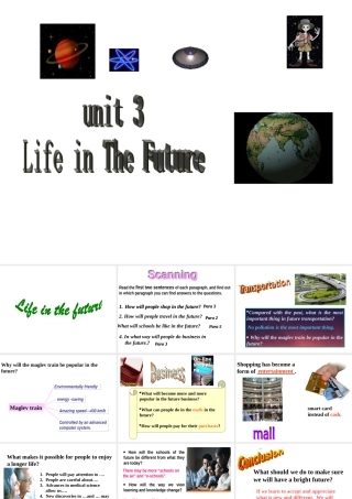 高中英语 unit3(Life in the Future)课件(2) 新人教版必修5 课件