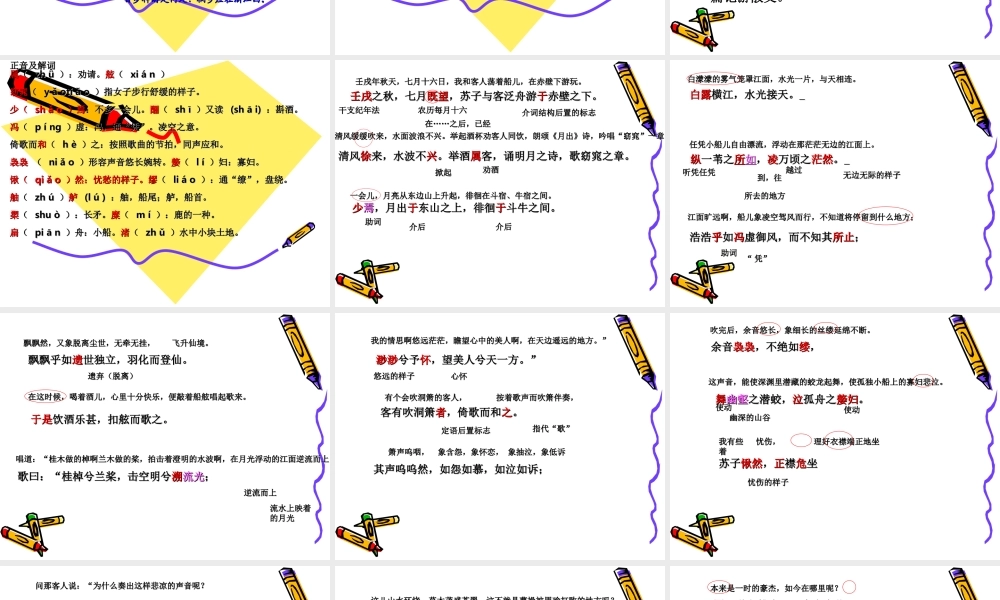 高二语文：5.16(前赤壁赋)课件(沪教版第三册) 课件