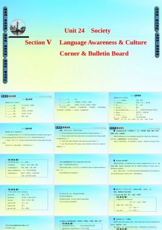 英语 Unit 24 Society Section Ⅴ Language Awareness  Culture Corner  Bulletin Board课件 北师大版选修8 课件