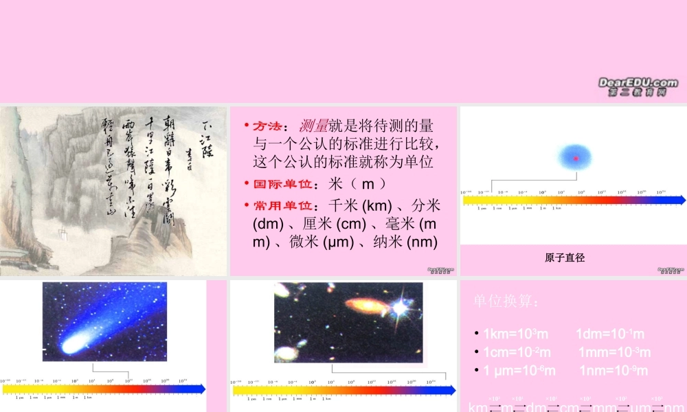 长度的测量 八年级物理长度的测量课件(含flash)苏教版 八年级物理长度的测量课件(含flash)苏教版