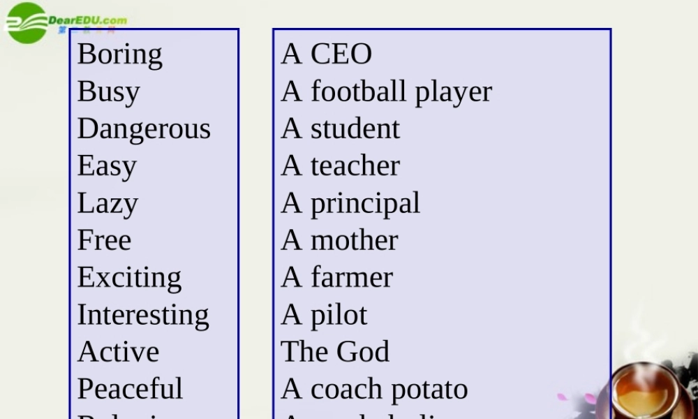 高中英语 Unit1 Lesson3(lifestyles)A Volunteer Teacher课件7 北师大版必修1 课件