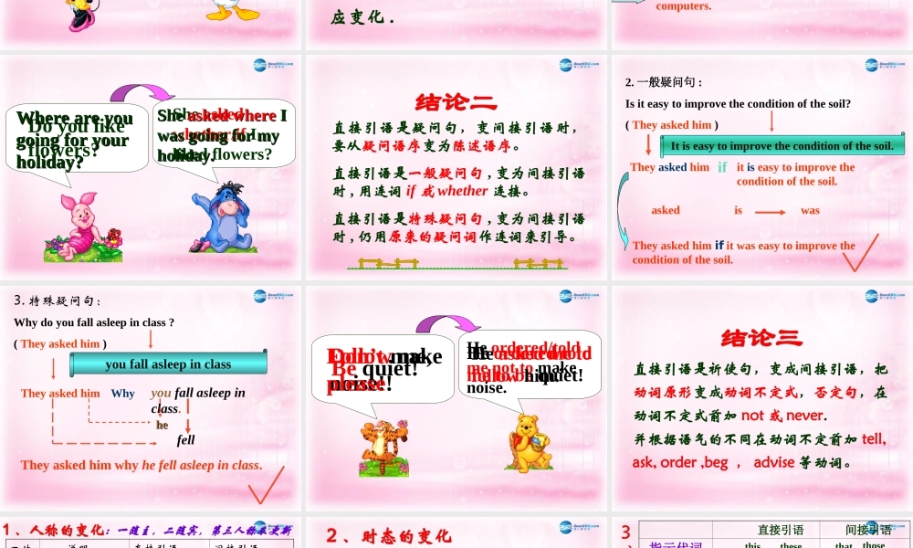 高中英语 直接引语和间接引语课件 新人教版必修2 课件