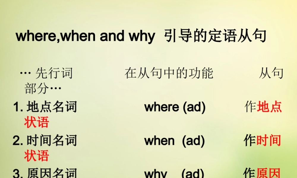 高三英语总复习 定语从句课件(2)新人教版 课件