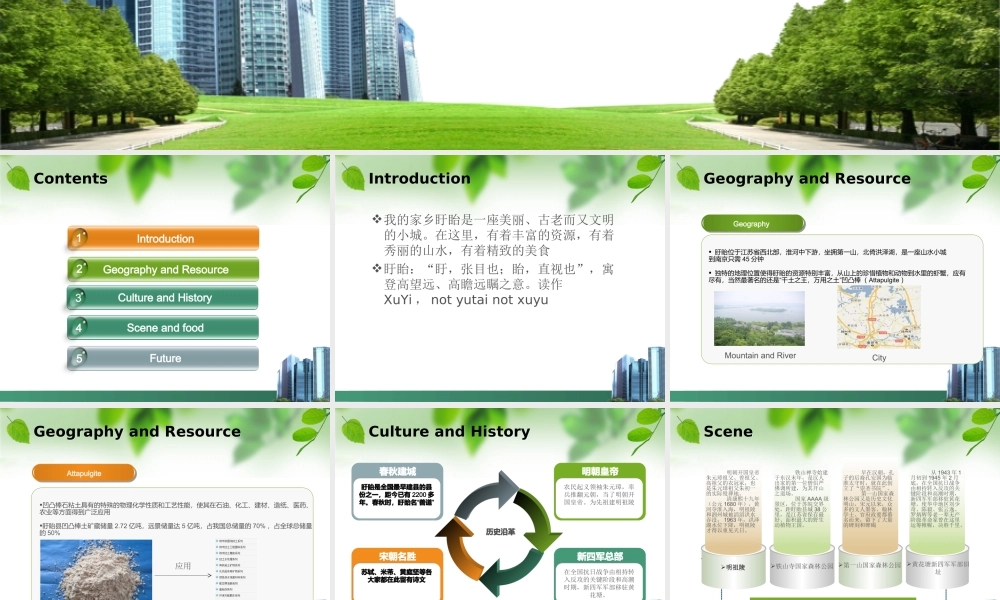 英文介绍——我的家乡