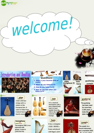 高中英语 Module4(Music)introduction,reading and voca课件3 外研版选修6 课件