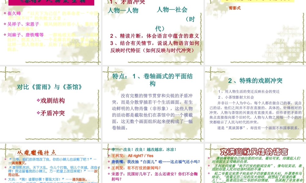 高二语文 茶馆 课件