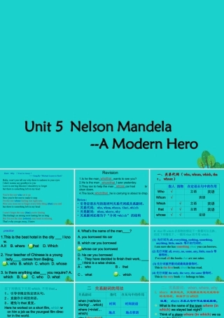高中英语 Unit 5 Nelson Mandela a modern hero Section Three Grammar2课件 新人教版必修1 课件