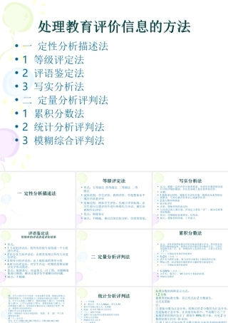 处理教育评价信息的方法