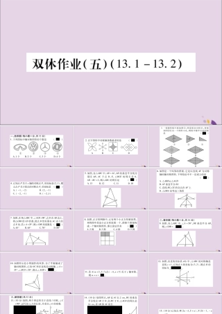 秋八年级数学上册 双休作业(5)习题课件 (新版)新人教版 课件