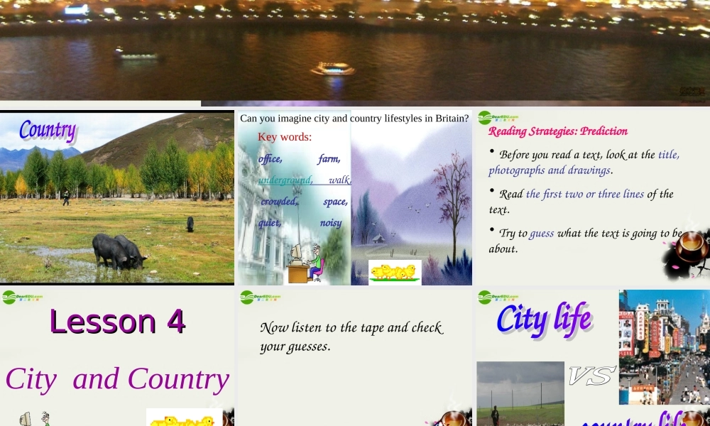 高中英语 Unit1 lesson 4 City and Country 北师大版必修1 课件