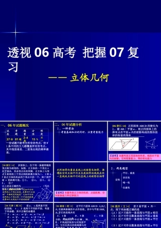 透视复习 立体几何 新课标 人教版 试题