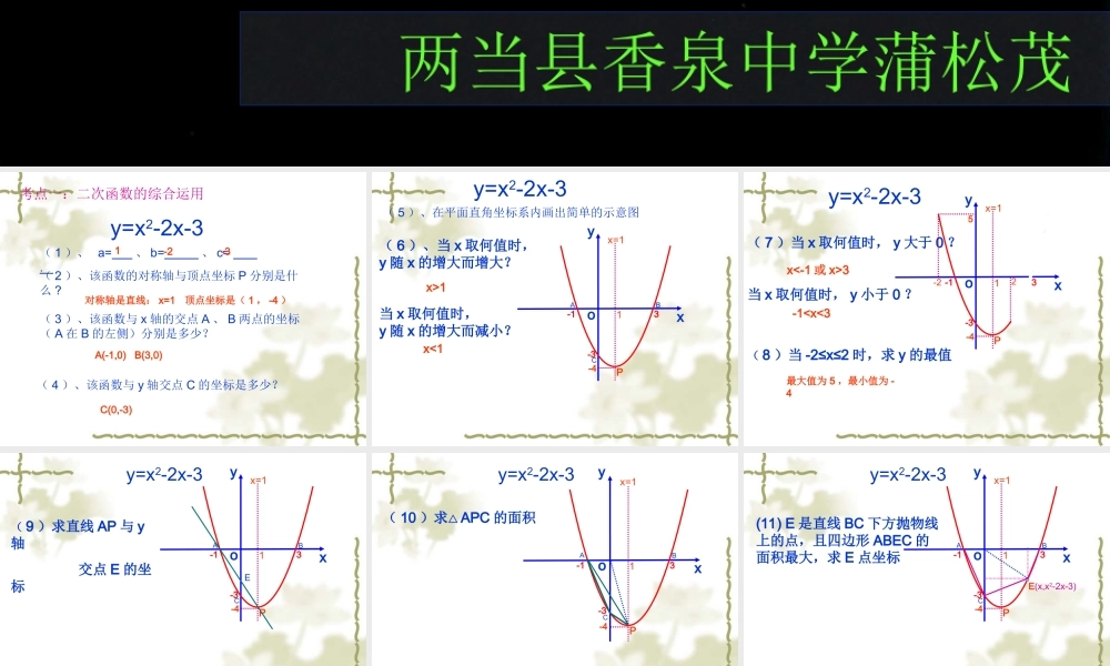 初中二次函数的应用综合题(宝典)
