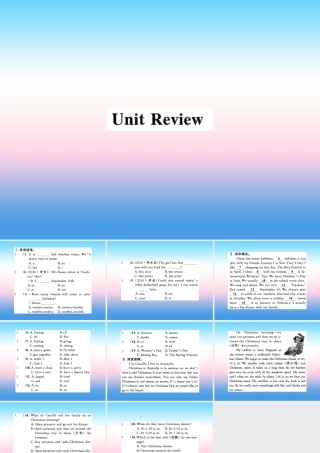秋七年级英语上册 Unit 7 Days and Months review课件 (新版)冀教版 课件