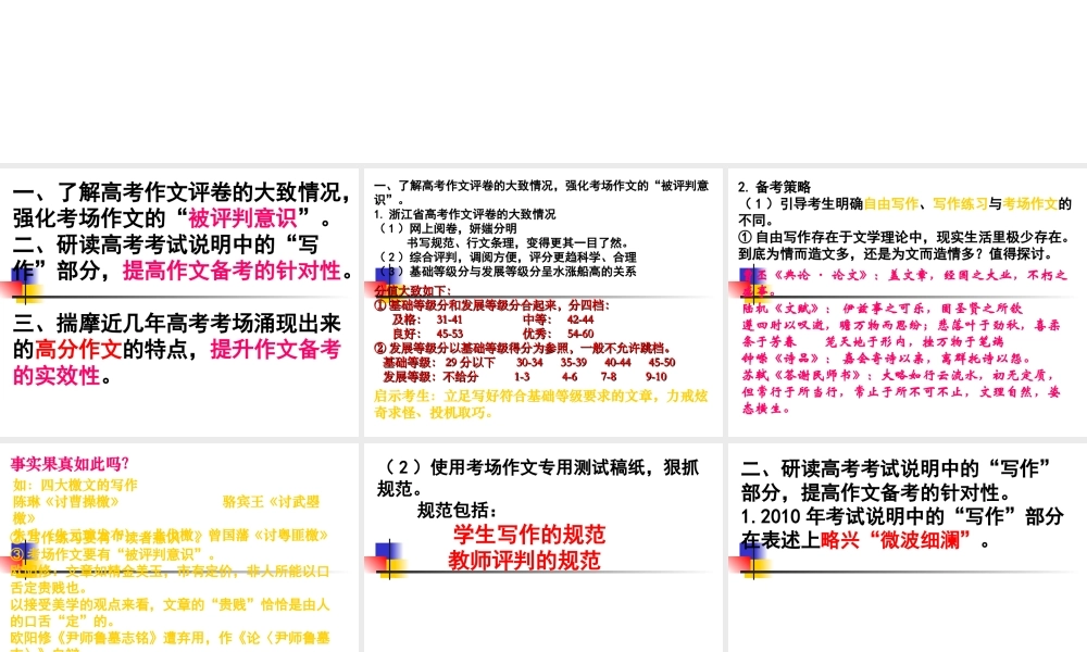 浙江省高三uiw高考作文备考课件