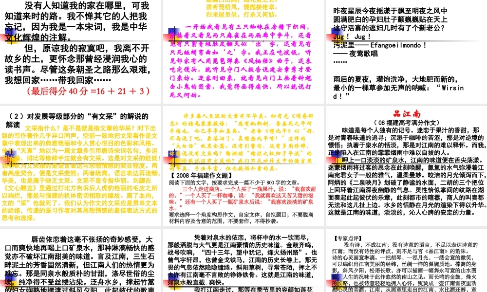 浙江省高三uiw高考作文备考课件