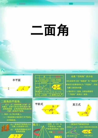 高二数学下学期二面角 课件