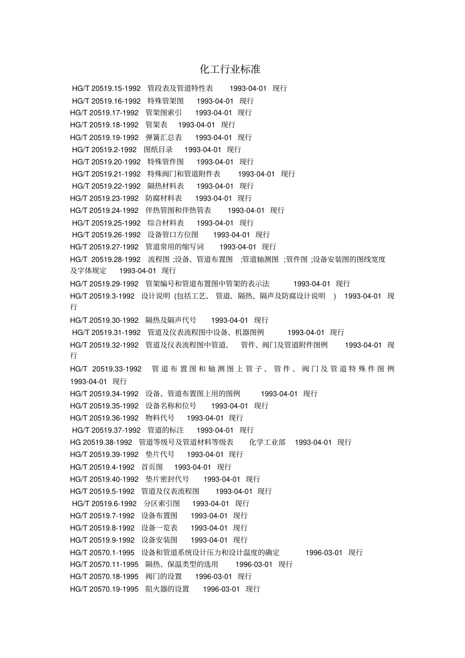 化工部石油化工行业标准_第1页