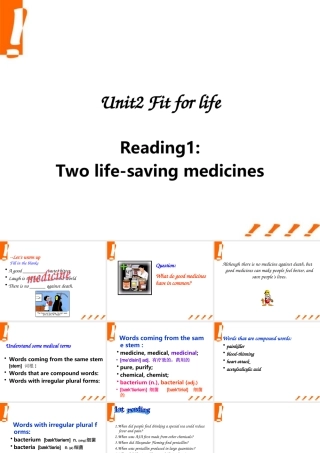 高中英语 Unit2 Fit for life课件 牛津版选修7 课件