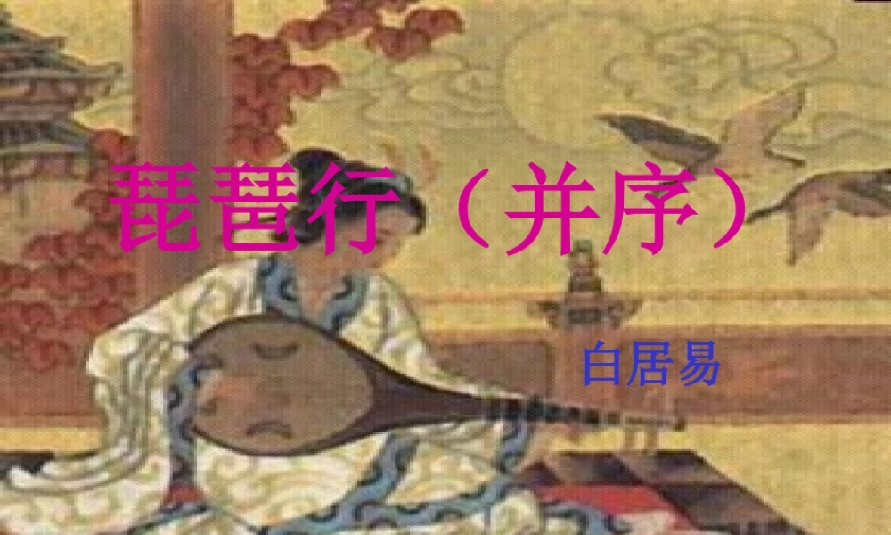 高三语文 琵琶行2复习课件