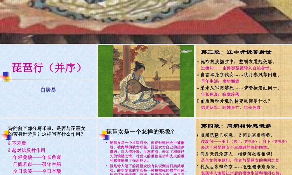 高三语文 琵琶行2复习课件