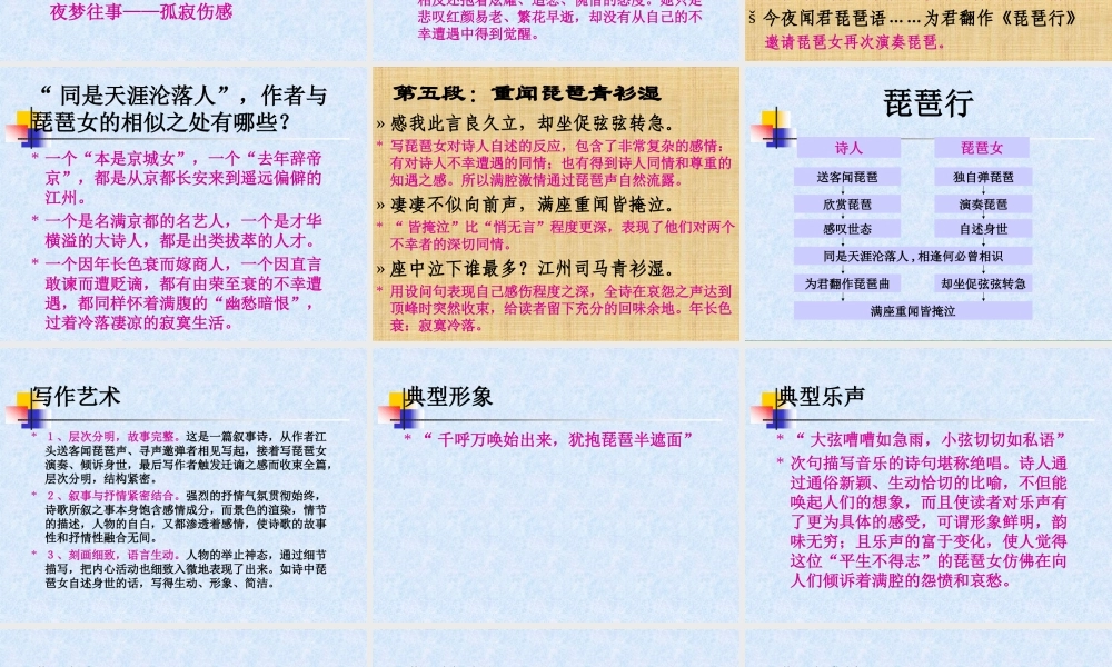 高三语文 琵琶行2复习课件