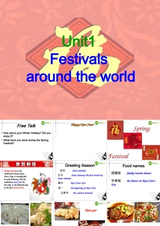 高中英语 Unit1 festivals around the world-warming up 新人教版必修3 课件