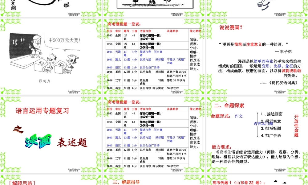 高考语文图文转换题答题方法例谈课件