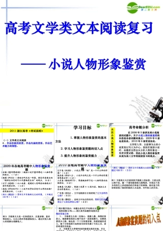 高考语文 小说人物形象鉴赏复习课件 新人教版 课件
