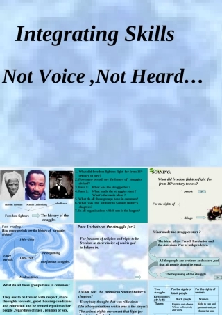 高二英语 unit14 Integrating Skills Not Voice , Not Heard 课件 大纲人教版 课件