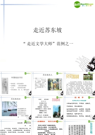 高中语文(走近文学大师-走近苏轼)课件 新人教版必修4 课件