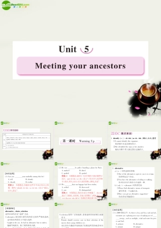 高中英语 Unit5 Meeting your ancestors 第一课时 Warming up学案课件 新人教版 选修8 课件-2