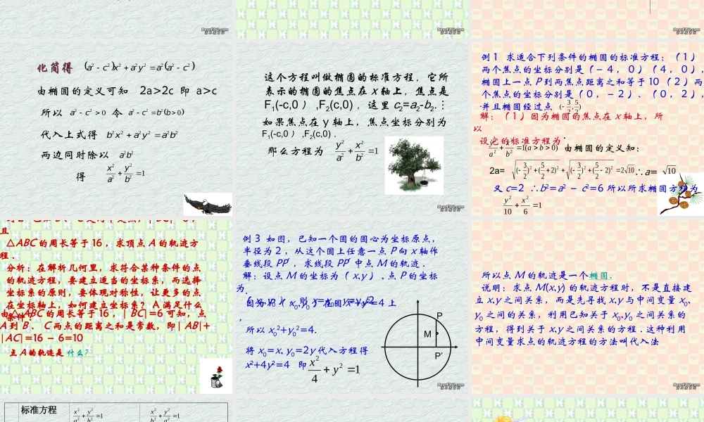 高二数学椭圆圆锥曲线课件 新课标 课件