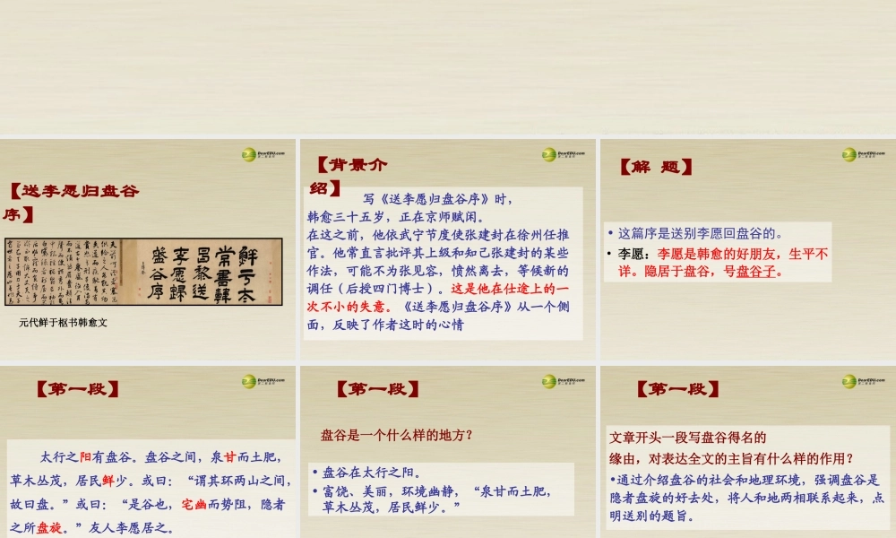 高二语文 送李愿归盘谷序课件 华东师大版 课件