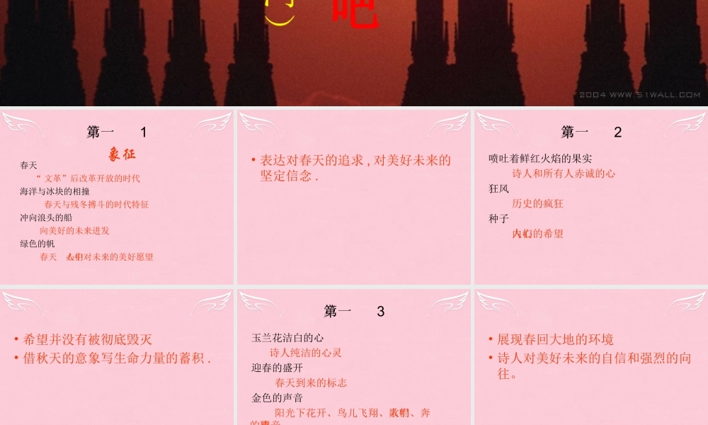 高中语文第一专题向青春举杯让我们一起奔腾吧课件苏教版必修1 课件