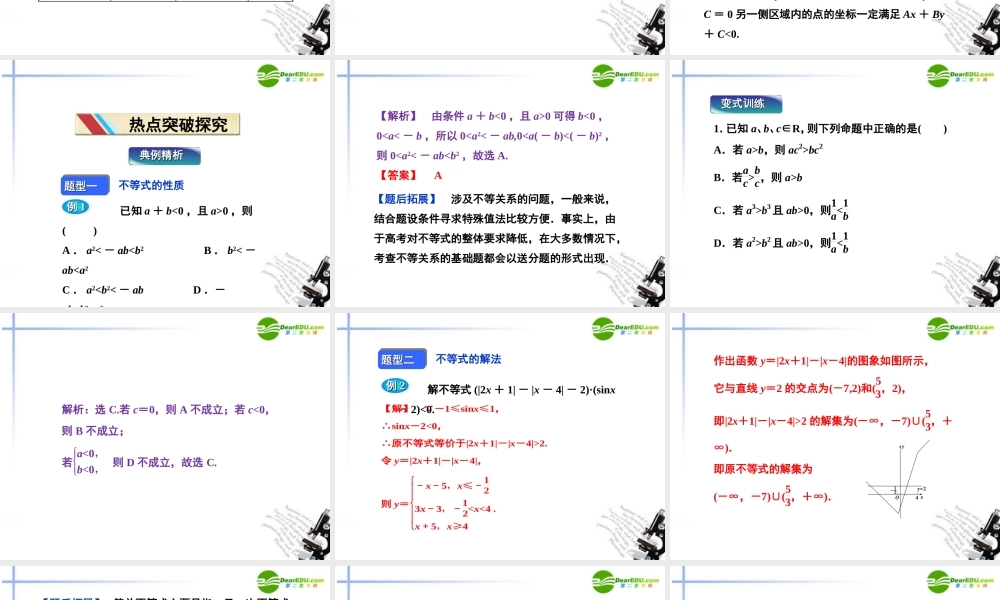 高考数学二轮复习 专题4第1讲不等式课件 新人教版 课件